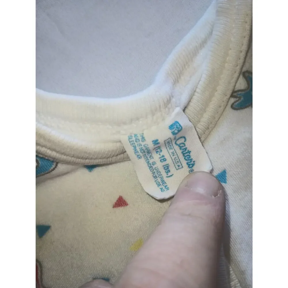 Vintage Carters Rainbow Dinosaur Sleeper Infant Size 12-18‎ Months